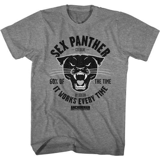 Anchorman Movie Sex Panther Heather Graphite Adult T-Shirt