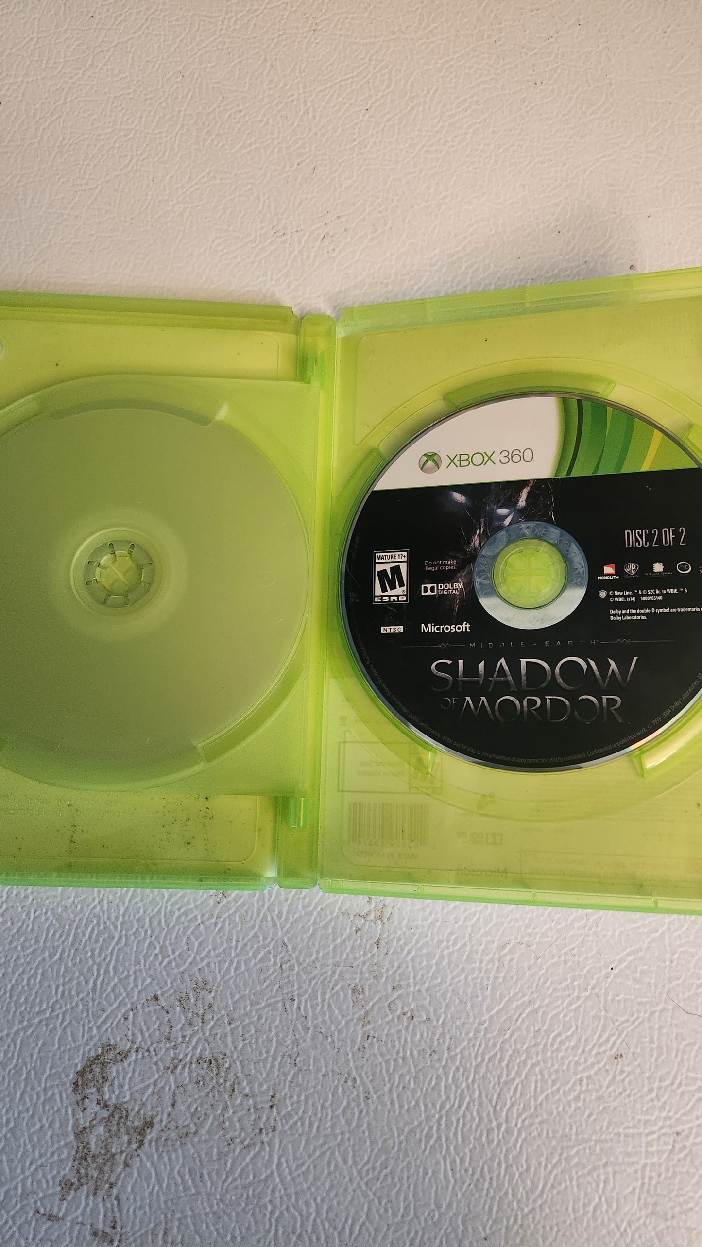 Middle Earth: Shadow of Mordor (Xbox 360) No Manual