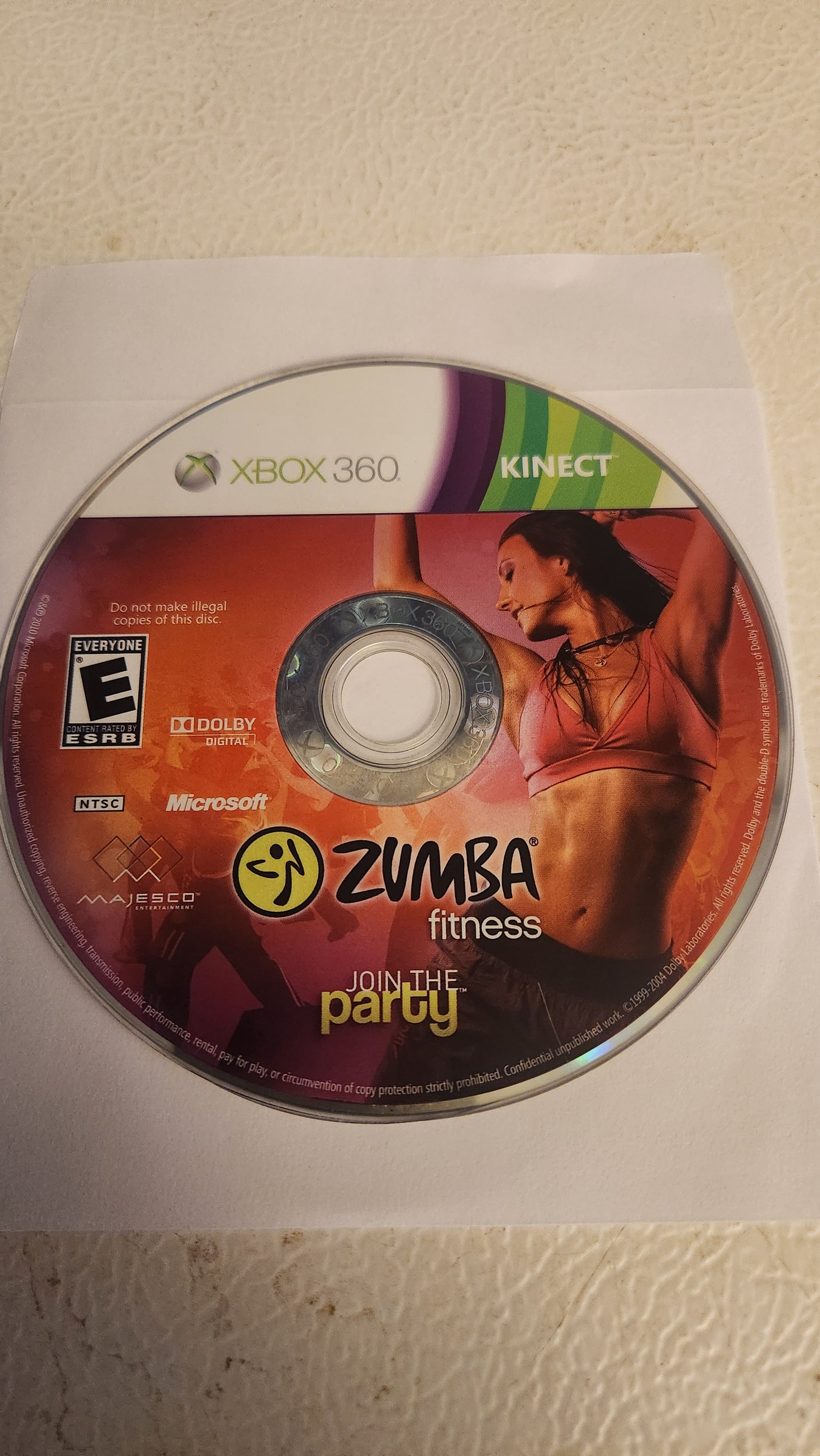 Zumba Fitness (Microsoft Xbox 360, 2010) DISC ONLY