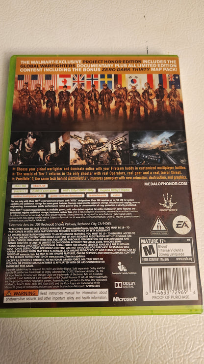 Medal of Honor: Warfighter -- Project Honor Edition (Microsoft Xbox 360, 2012)