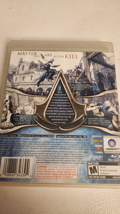 Assassin's Creed CIB (PlayStation 3 PS3, 2007)