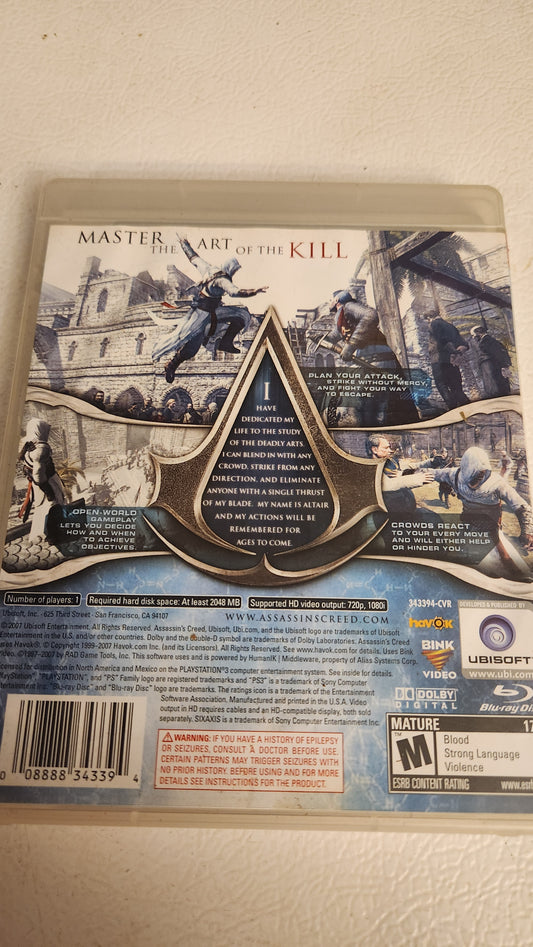 Assassin's Creed CIB (PlayStation 3 PS3, 2007)