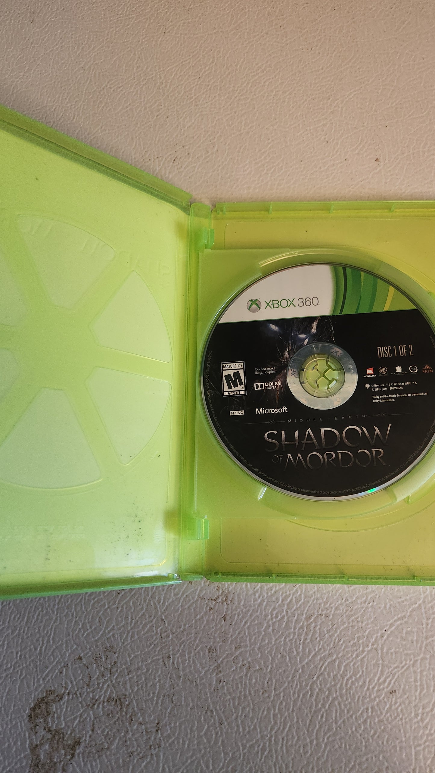 Middle Earth: Shadow of Mordor (Xbox 360) No Manual