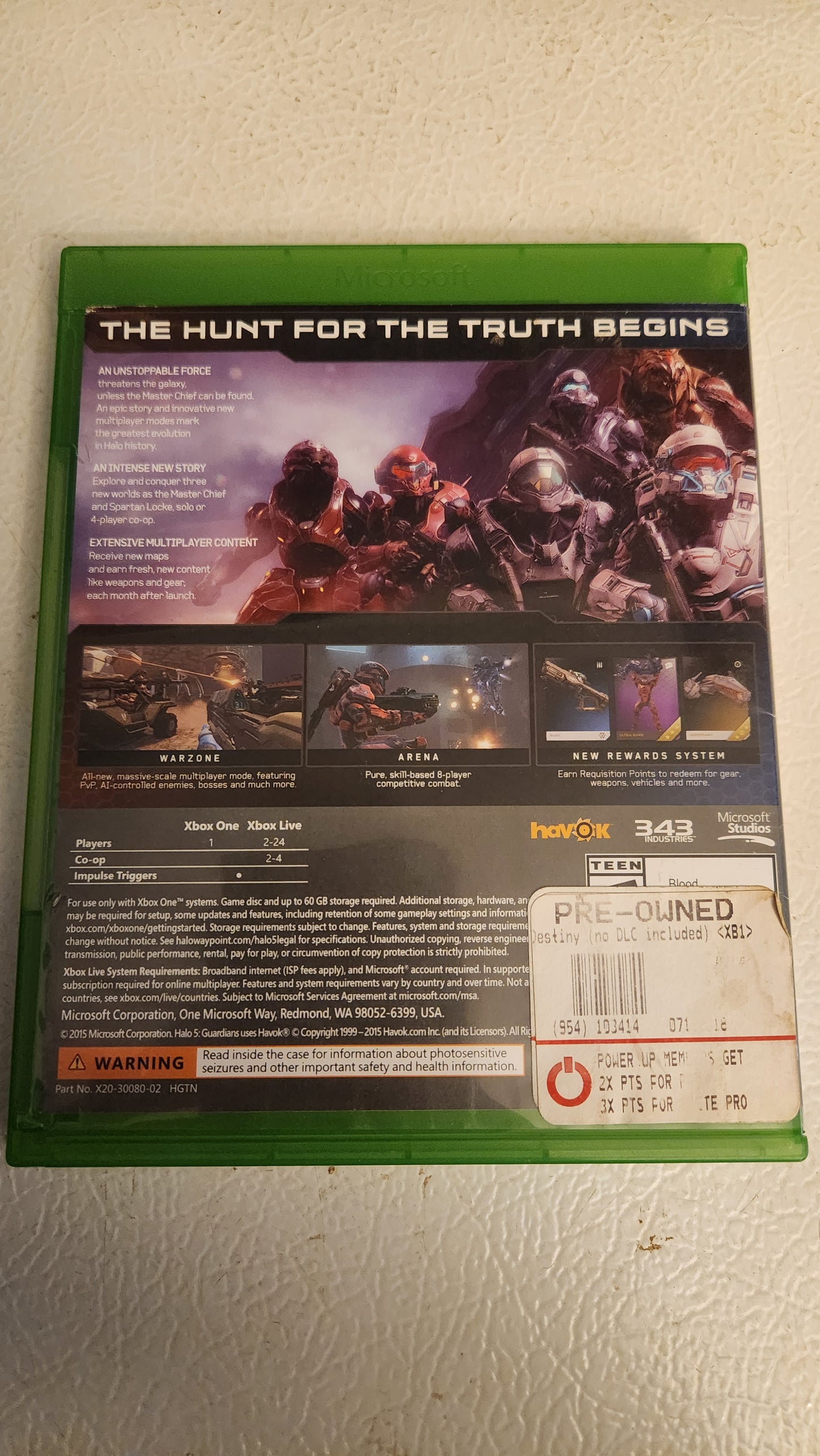 Xbox One Halo 5: Guardians Limited Edition Console + Game + Controller READ