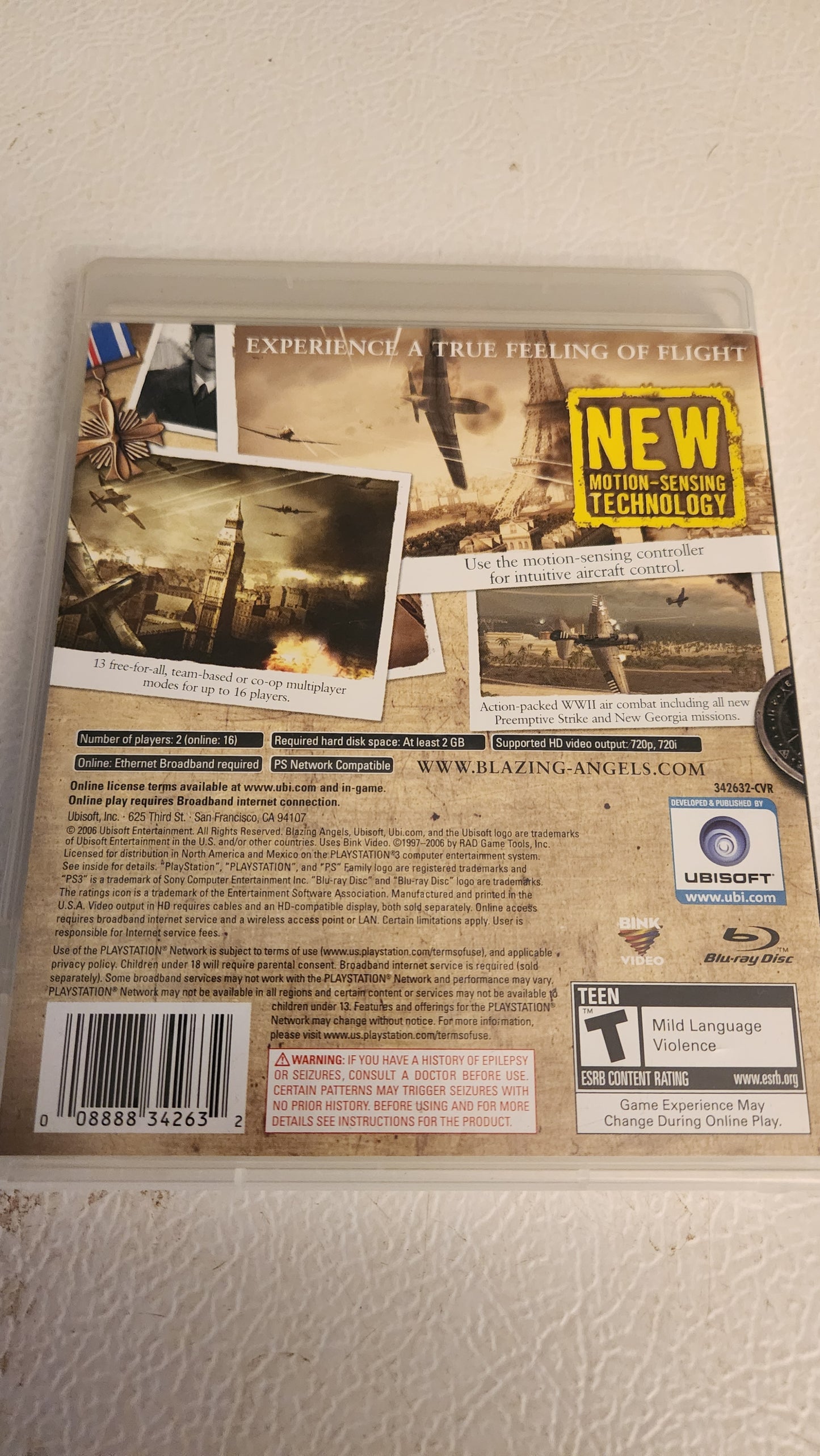 Blazing Angels: Squadrons of WWII (PS3 PlayStation 3, 2006) NO MANUAL