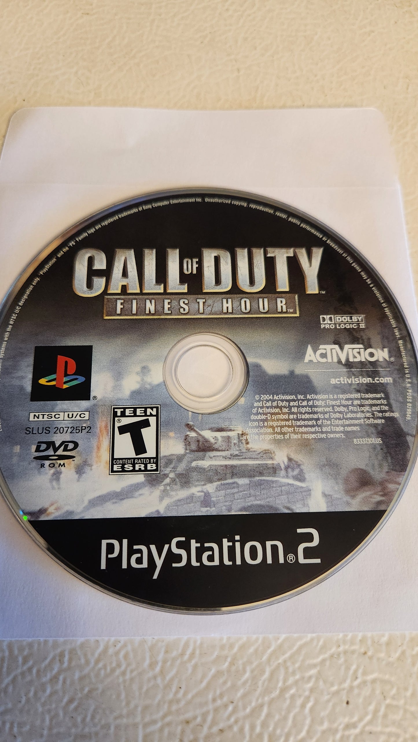 Call of Duty: Finest Hour (PlayStation 2 PS2, 2004) DISC ONLY