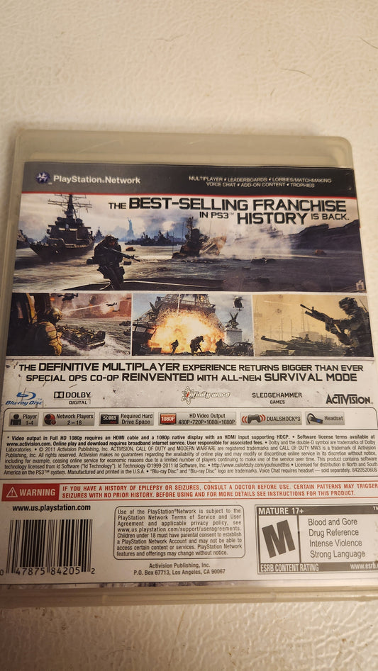 Call of Duty: Modern Warfare 3 CIB (PlayStation 3 PS3, 2011)