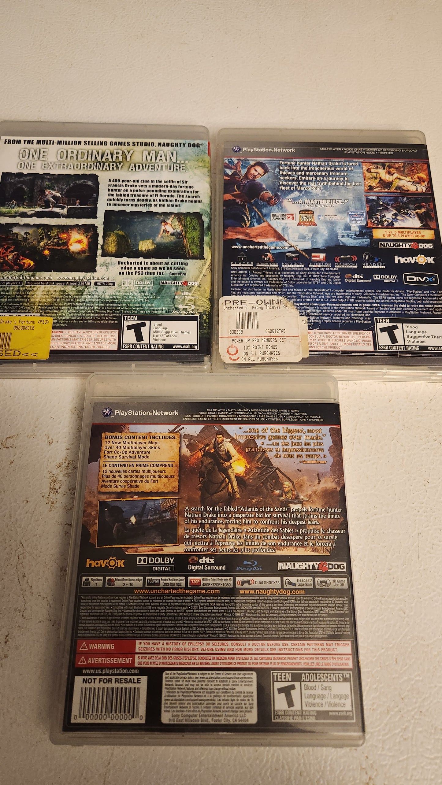 PS3 Uncharted Game Lot