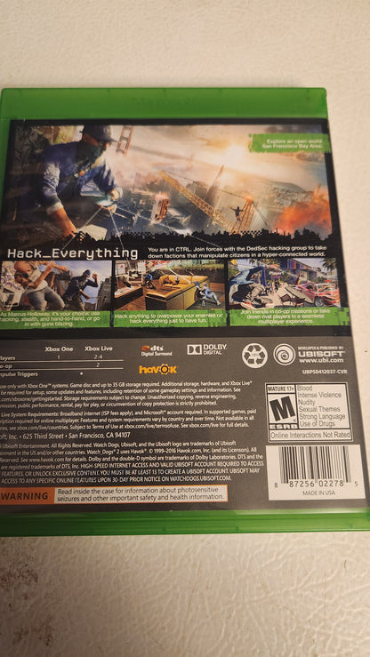 Watch Dogs 2 (Xbox One, 2016)