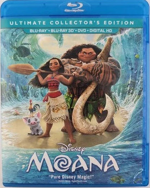 Moana (3D, Blu-ray, DVD, 2017, 3 Disc)
