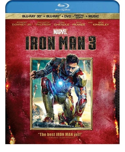 Iron Man 3 (3D Blu-ray+Blu-ray+DVD, 2013)