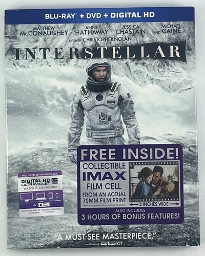 Interstellar Blu-ray/DVD w/ IMAX film cell