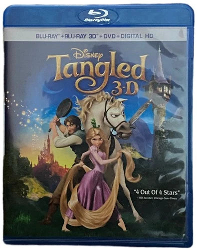 Tangled 3D (Blu-ray 3D, Blu-ray, DVD 2010)