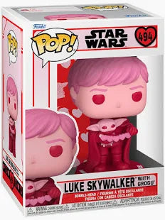 Luke Skywalker with Grogu Pink Funko #494
